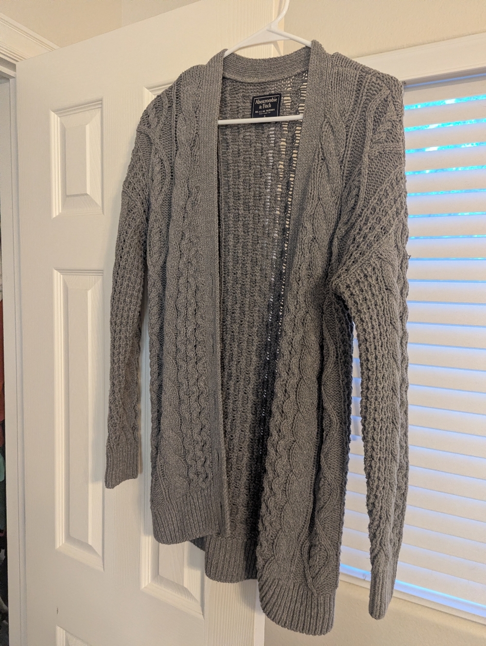 Gray Loose Knit Cardigan